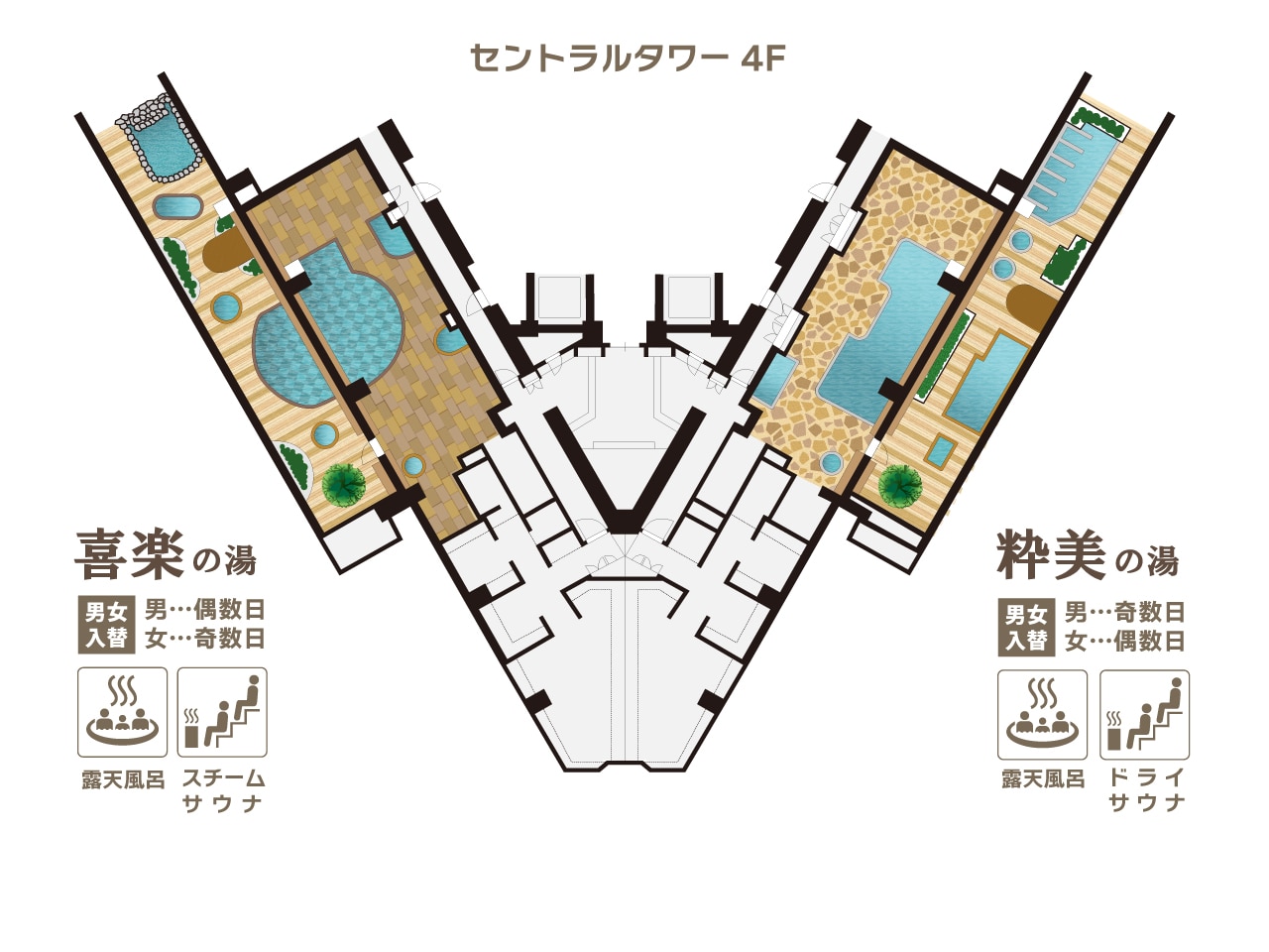 玄要の湯大浴殿全体図